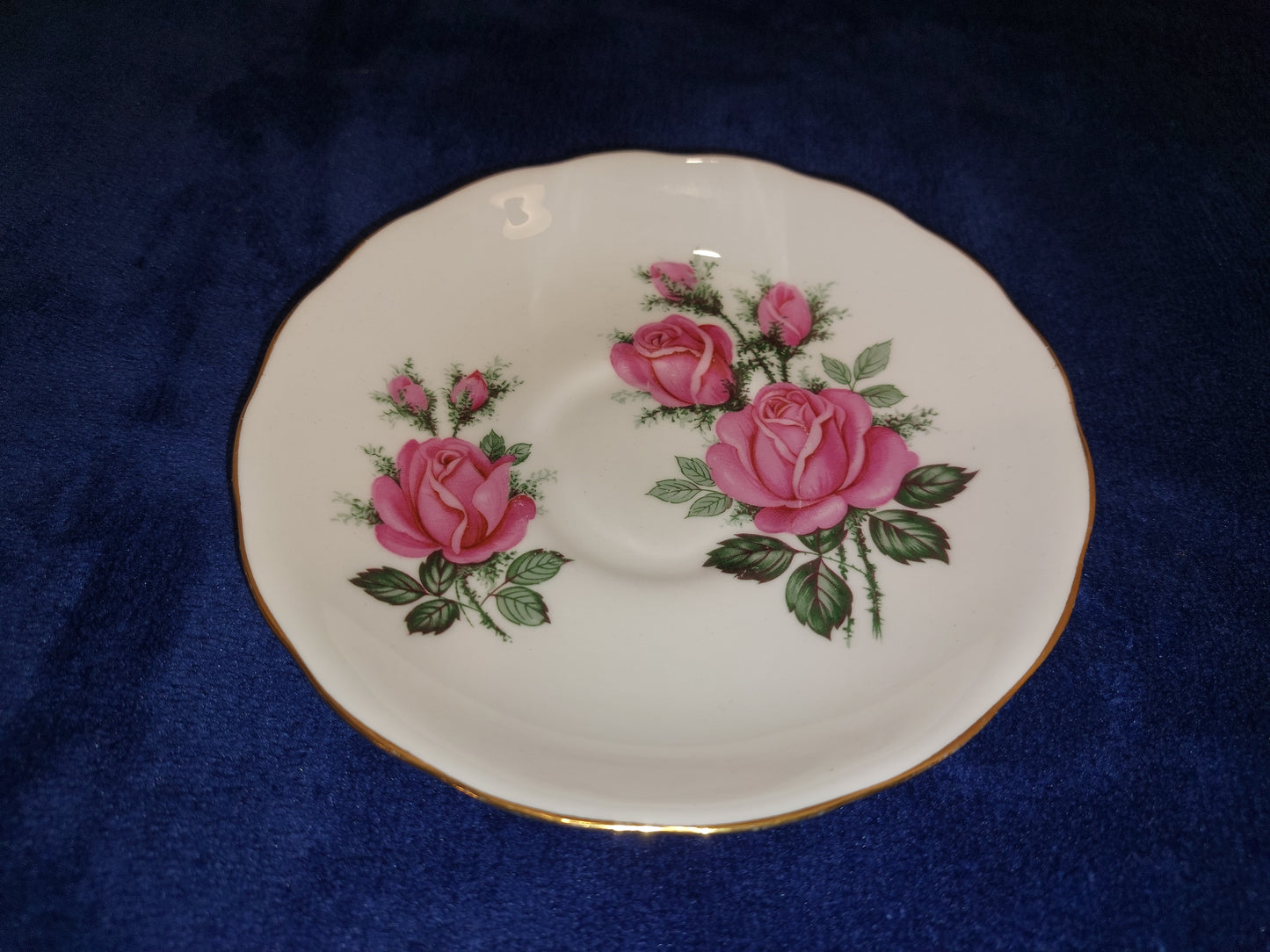 RV001-1 Royal Vale Bone China Teacup and Saucer with Pink Rose Design