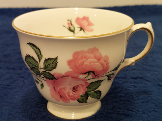 QA012 - Queen Anne Bone China "Pink Roses" Tea Cup