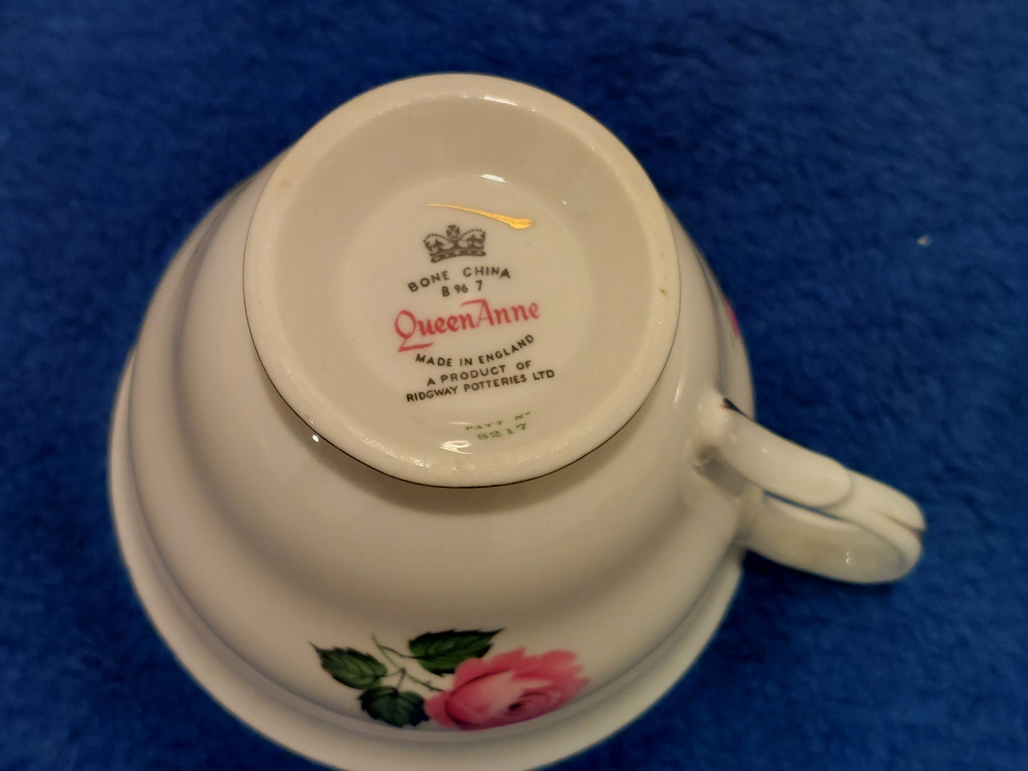 QA012 - Queen Anne Bone China "Pink Roses" Tea Cup