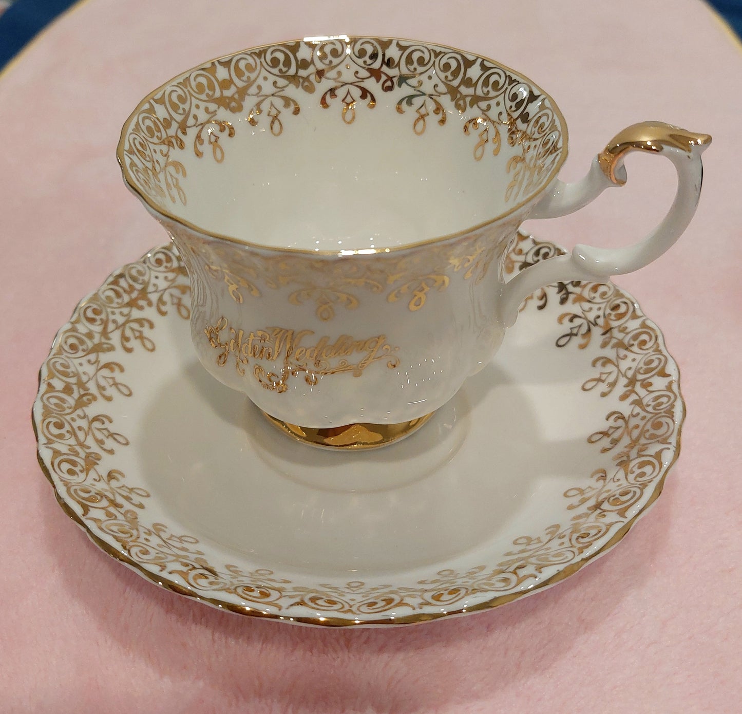 RA001 - Royal Albert Golden Wedding Anniversary Bone China Teacup and Saucer Set