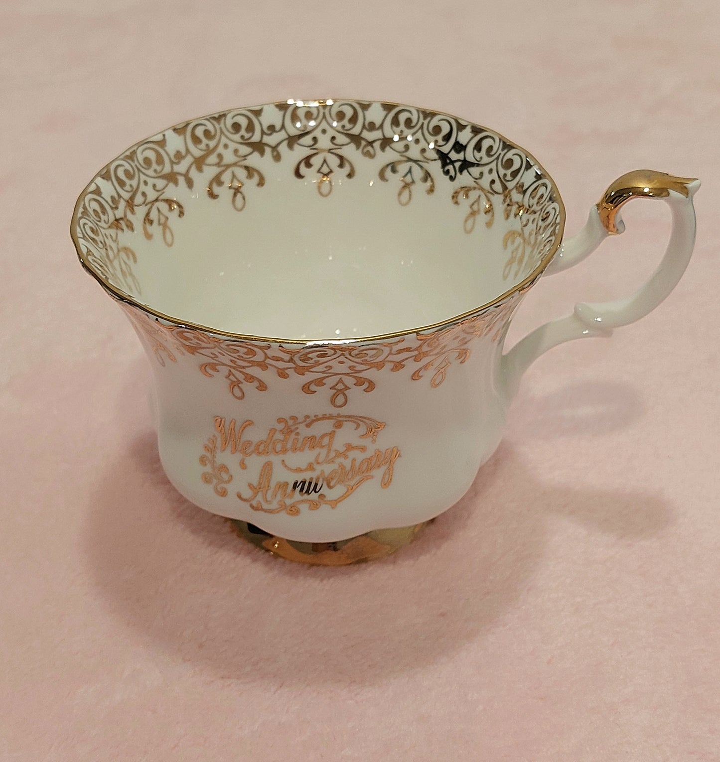 RA002 - Royal Albert Wedding Anniversary Bone China Teacup and Saucer