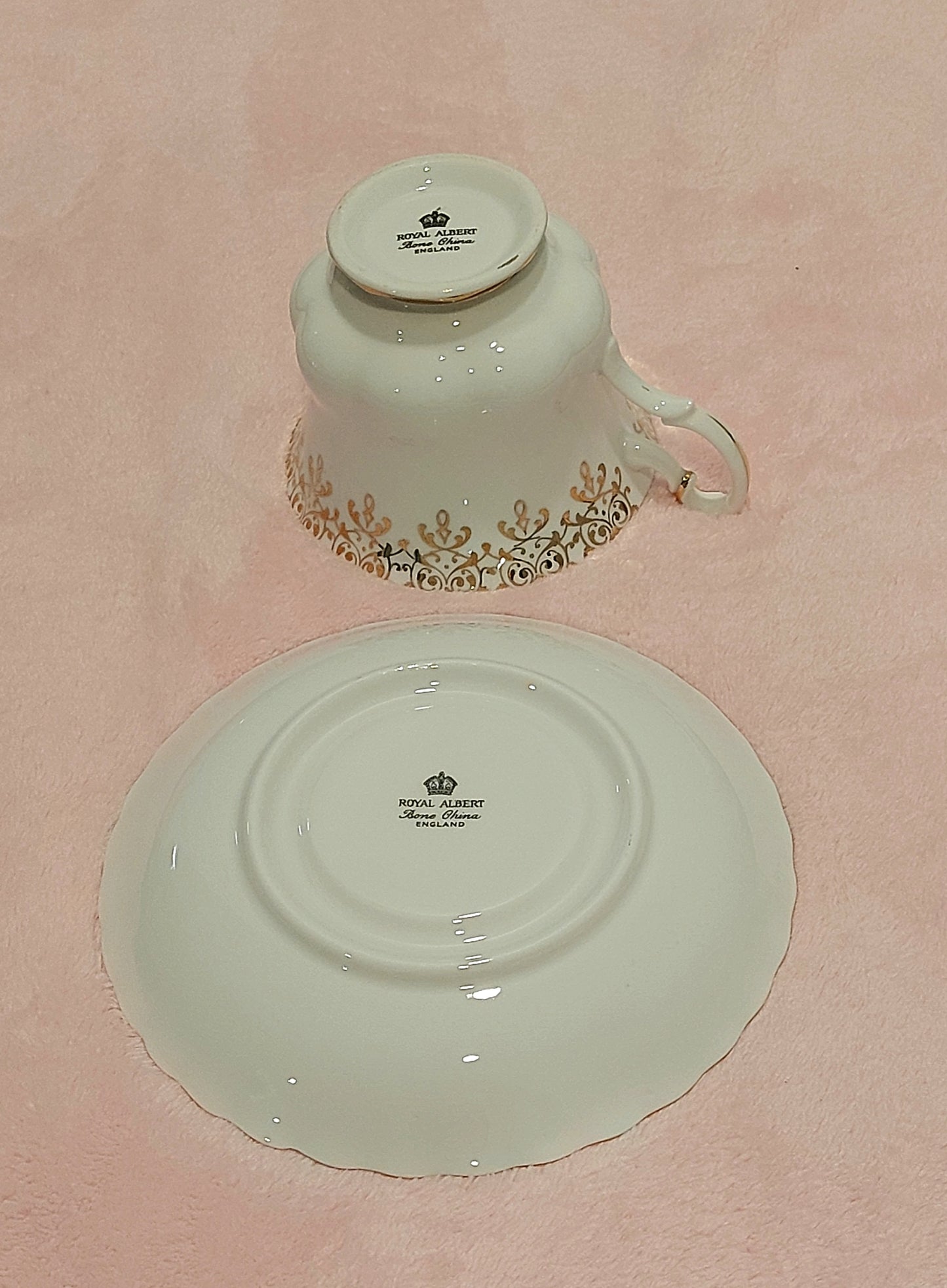 RA002 - Royal Albert Wedding Anniversary Bone China Teacup and Saucer