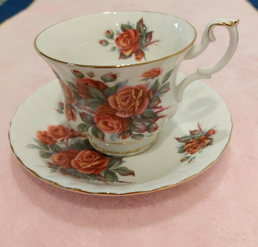 RA016 - Royal Albert Bone China "Centennial Rose" Teacup and Saucer