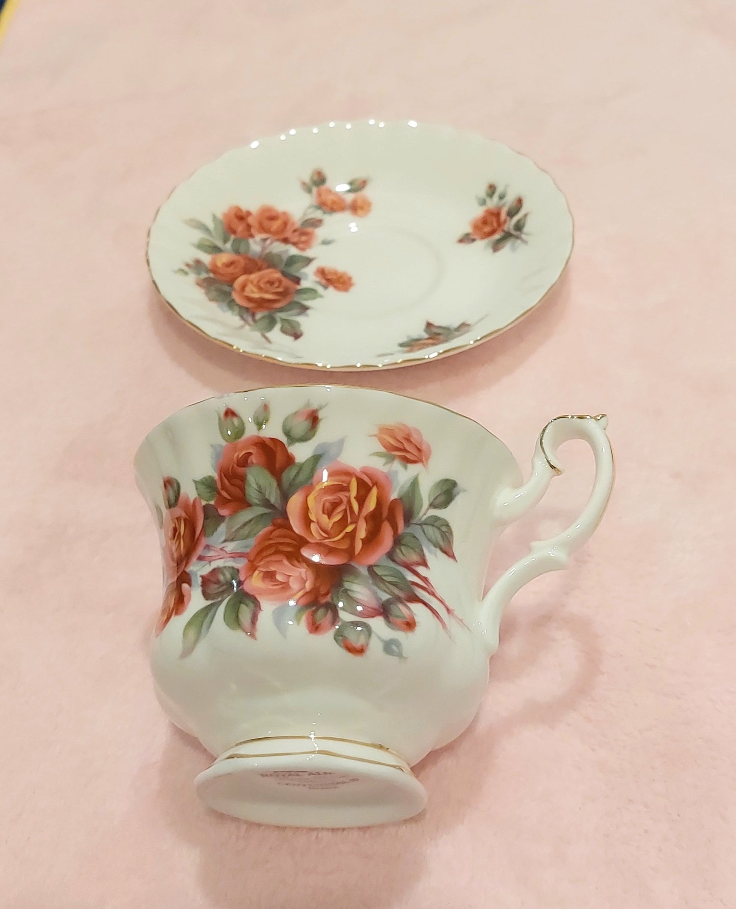 RA016 - Royal Albert Bone China "Centennial Rose" Teacup and Saucer