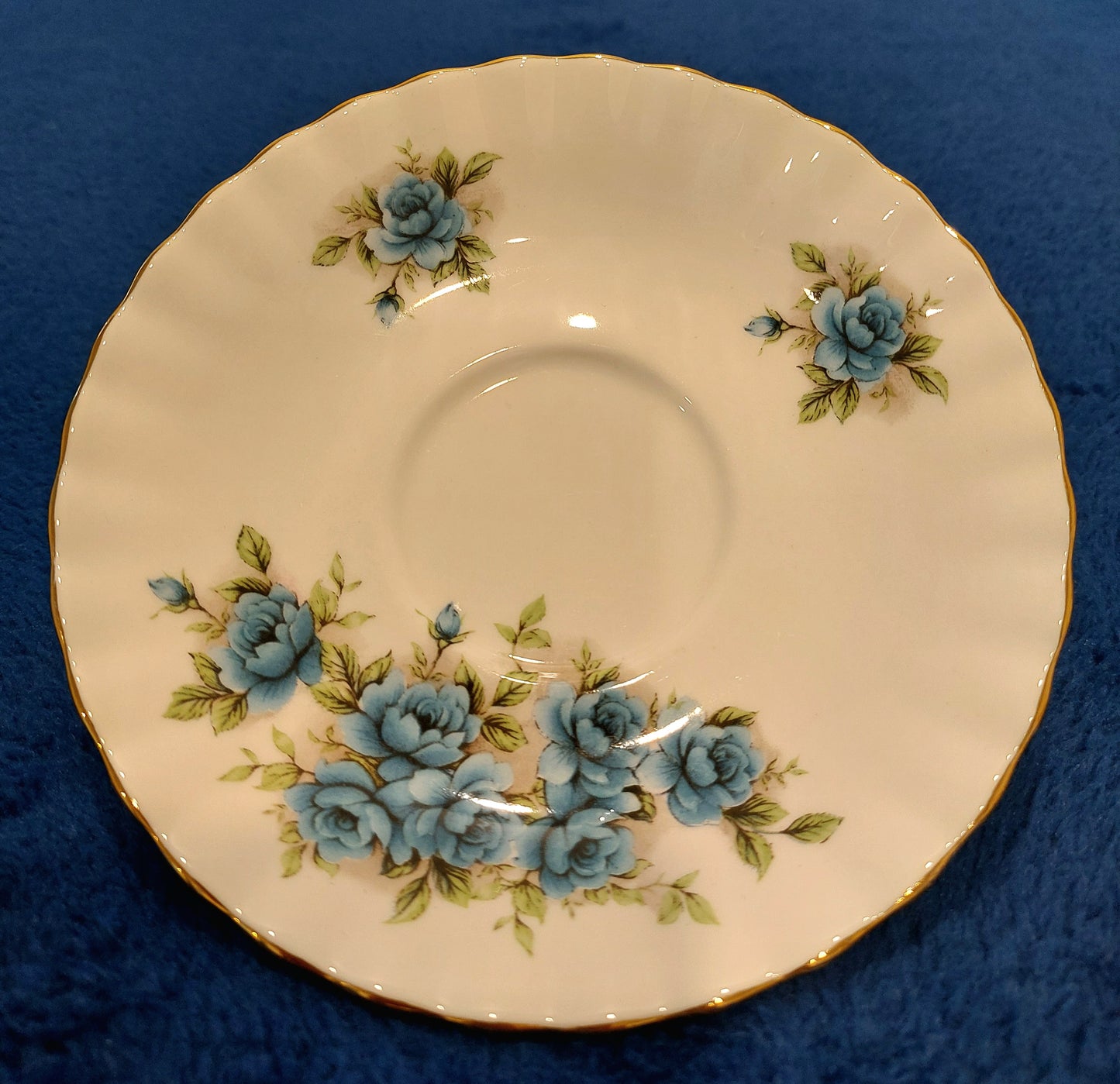 RA019 - Royal Albert Bone China Blue Rose Teacup and Saucer