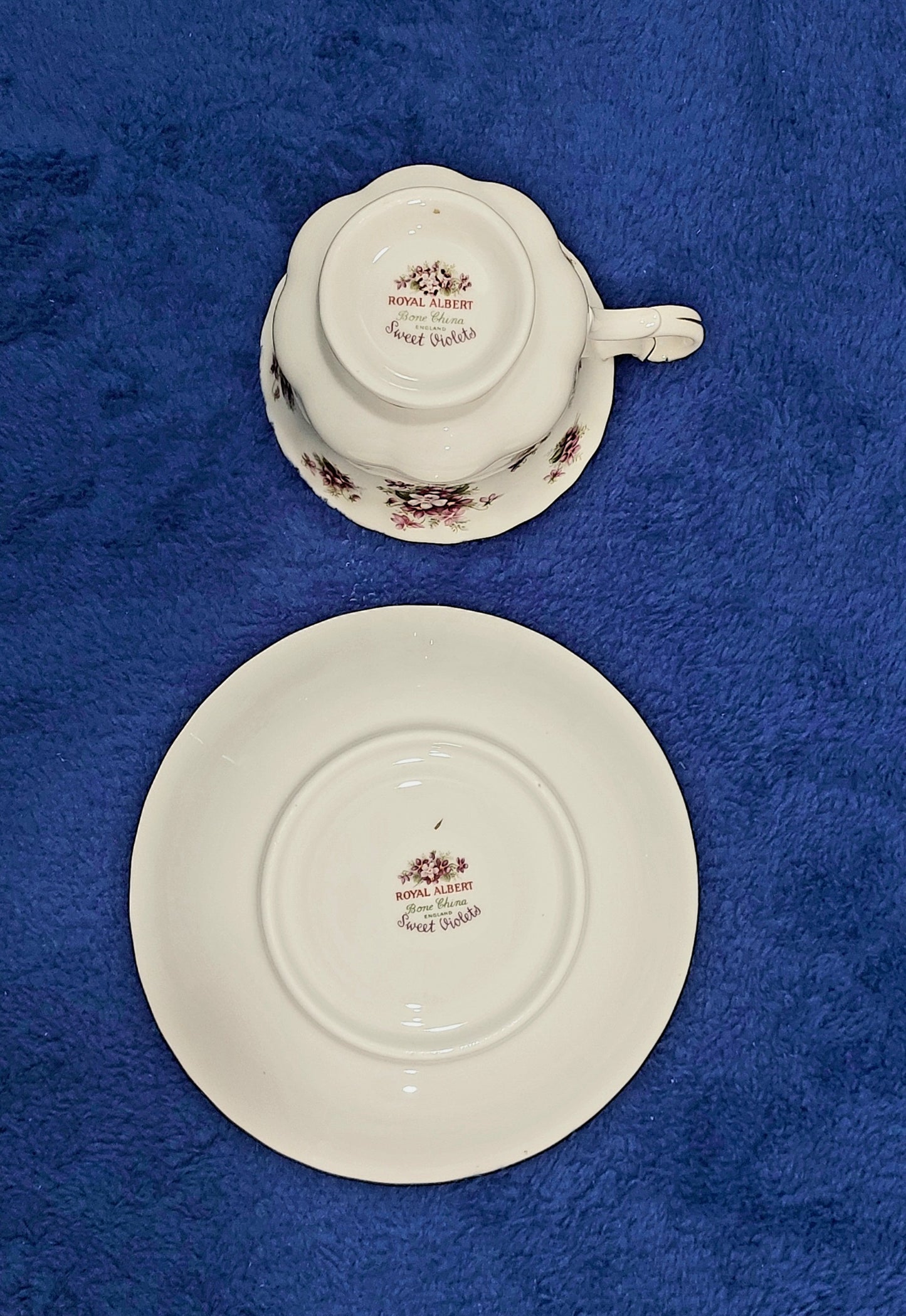 RA022 - Royal Albert Bone China "Sweet Violets" Teacup and Saucer