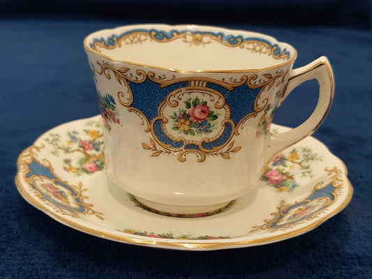 FY001 - Blue Foley Broadway Bone China Teacup and Saucer